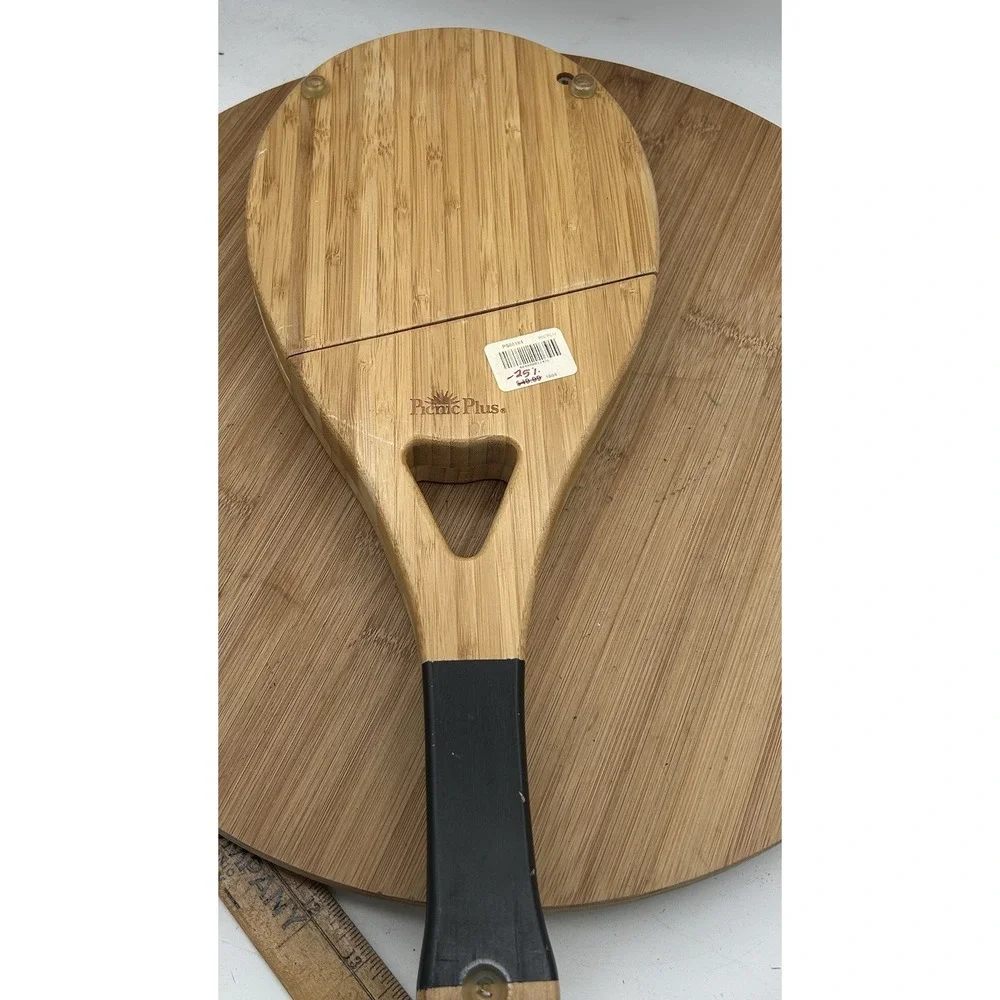 Tennis Racket Shaped Wood Cheese Board Spreaders Set ALTA‎ Sunday Matches